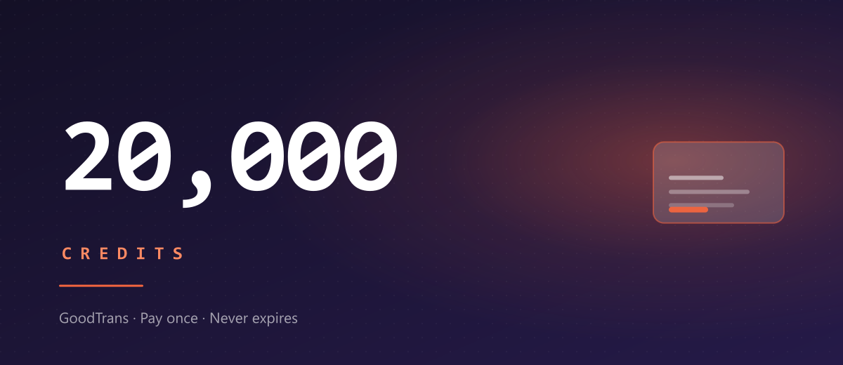 GoodTrans 20,000 credit pack