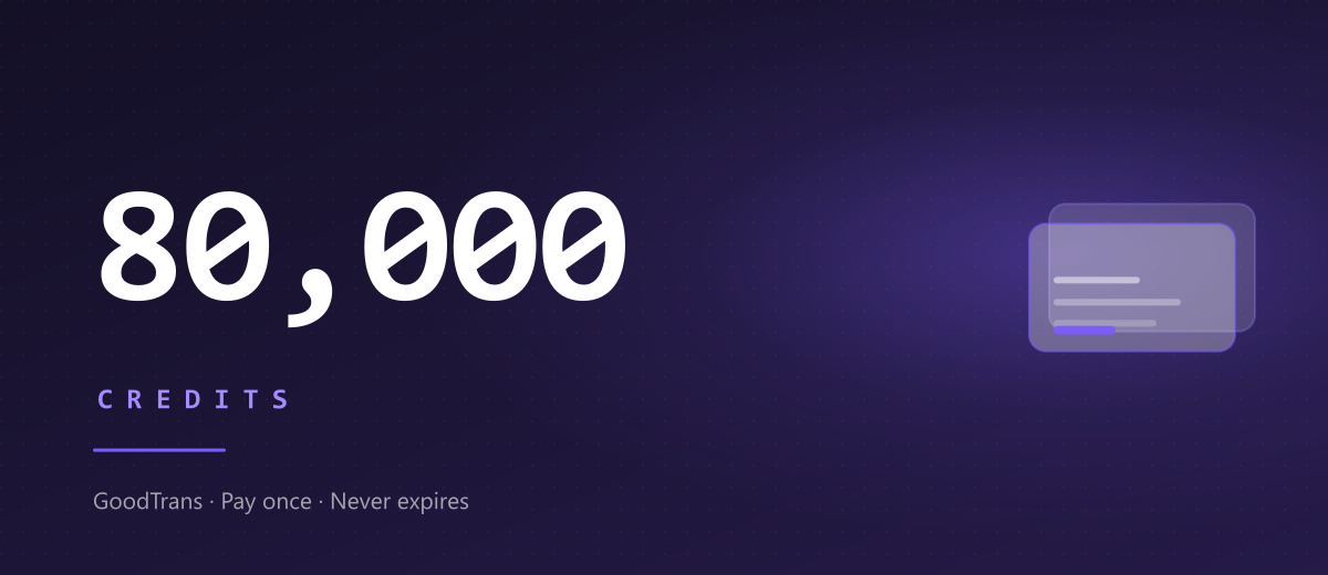 GoodTrans 80,000 credit pack